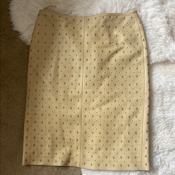 Calvin Klein Dresses & Skirts - Vintage Leather Pencil skirt with metal details size 4